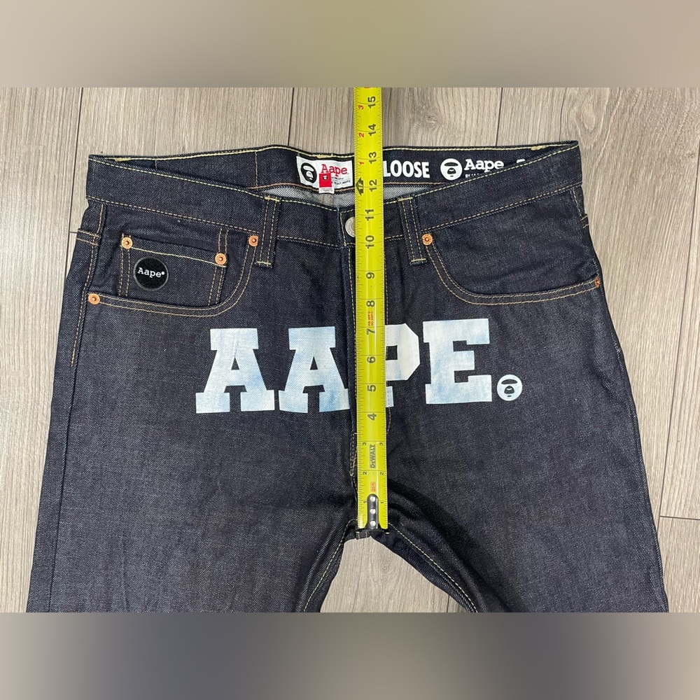 AAPE A Bathing Ape Bape Loose Denim Jeans Mens Sz 34X31 - Picture 9 of 15